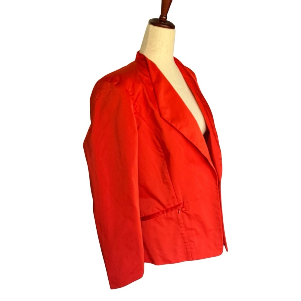 Lafayette 148 Open Front Orange-Red Collared Jacket Blazer NWT size 10 Business - Picture 7 of 11
